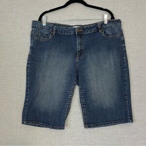 Pure Alfred Sung Jean Shorts Board Shorts Mid Rise Sz 18 Blue Denim